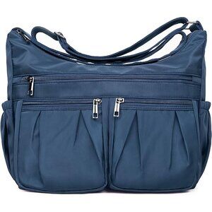 Women Dark Blue-l Nylon Water Resistant Anti Theft Travel Crossbody Shoulder Bag
